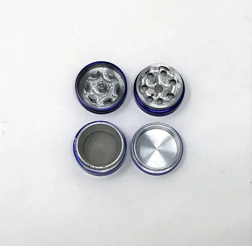 1.25 ” Herb Grinder with Pollen Catcher and Magnetic Lid – 4 Piece in ROYAL BLUE