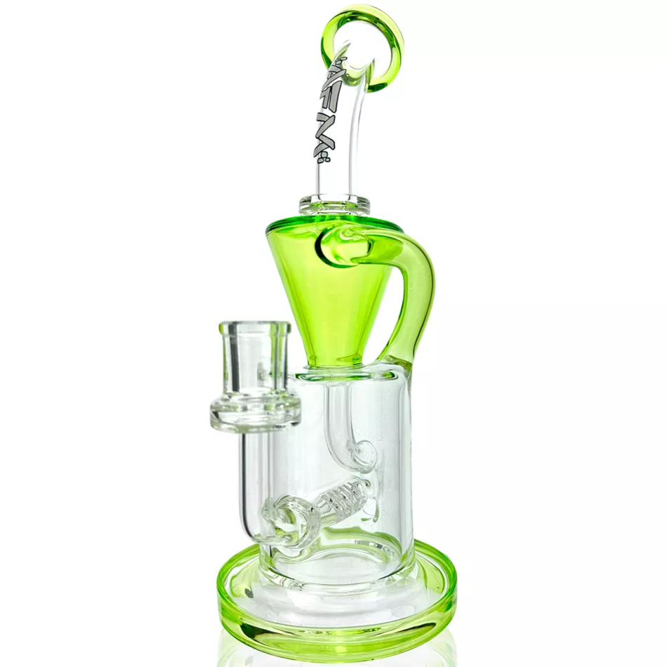 10.5″ AFM Glass Drain Recycler Colored Lip Dab Rig