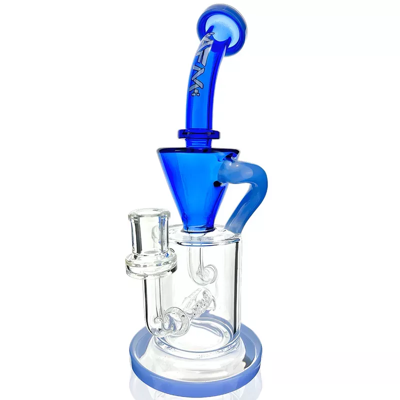 10.5 ” AFM Glass Drain Recycler Double Color Inline Dab Rig