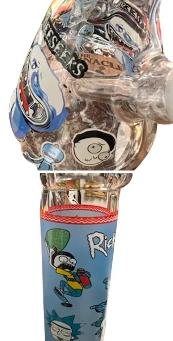 10.5” Decorative Decals Humor Glass Water Pipe Bong Hookah Bubbler