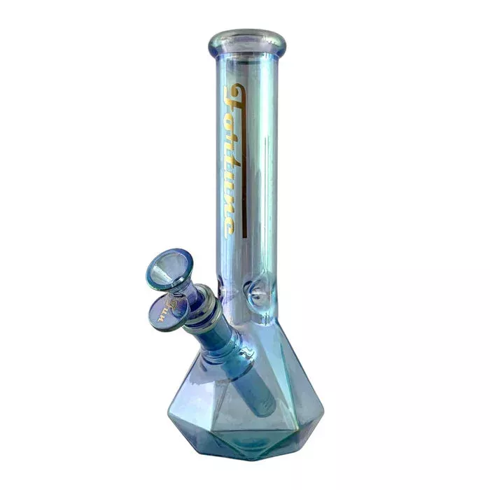 10″ Geometric Hexagon Electroplated Glass Bong