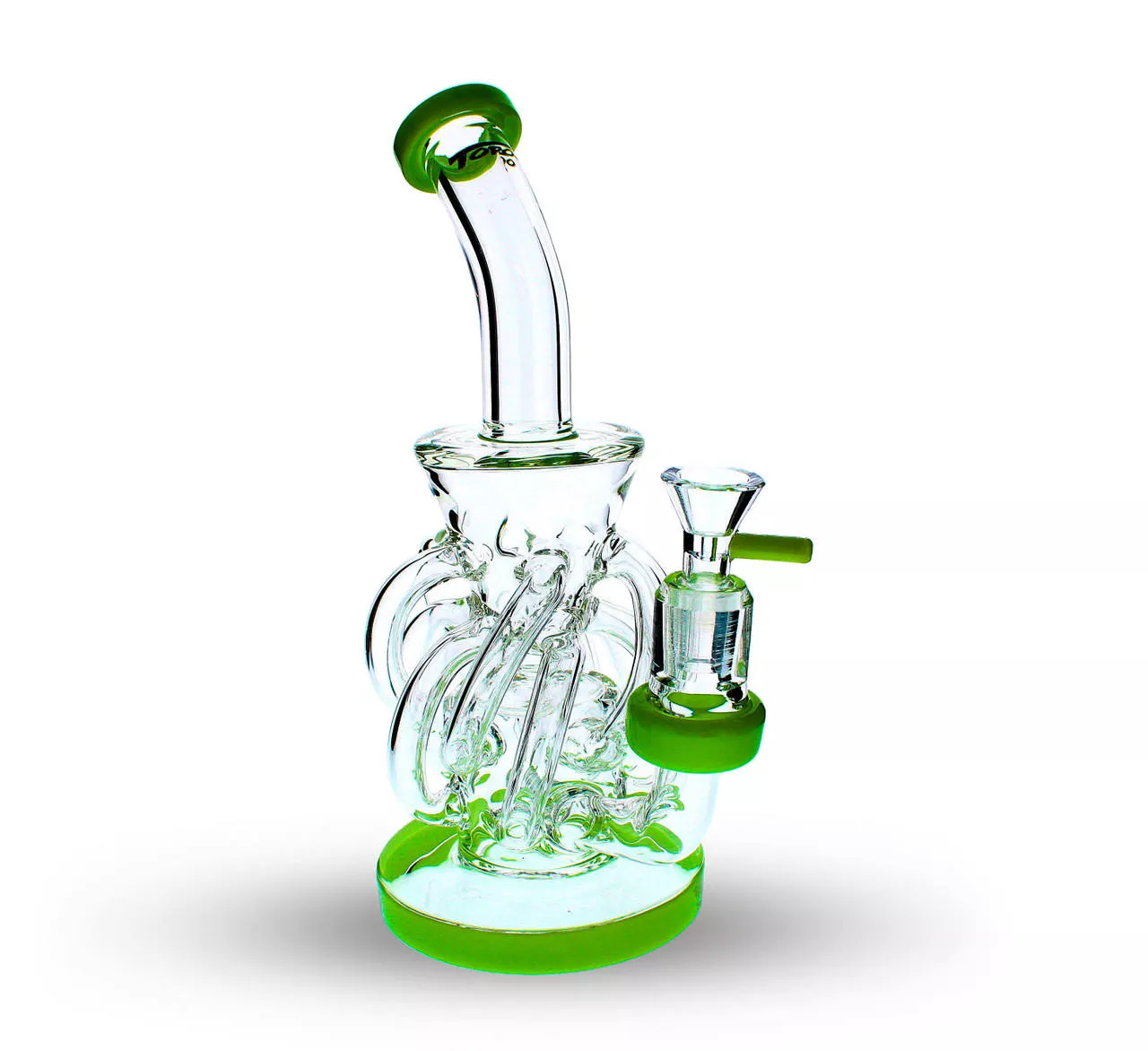 10″ Green Slime Vortex Recycler Water Pipe