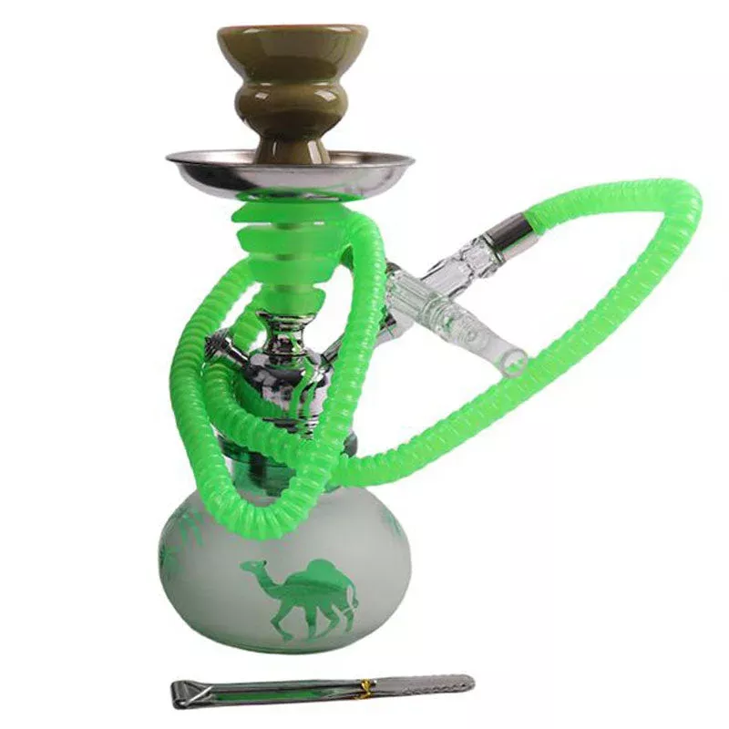 10″ Hookah Single Hose- DUNES Shape – Green
