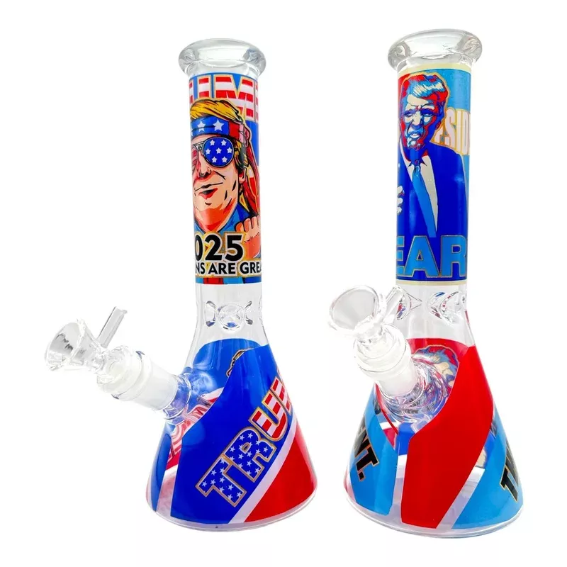 10″ Trump Beaker Glass Water Pipe (Assorted Designs)