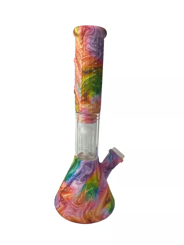 11″ Beaker Tree Perc Silicone Printed Water Pipe (Assorted)