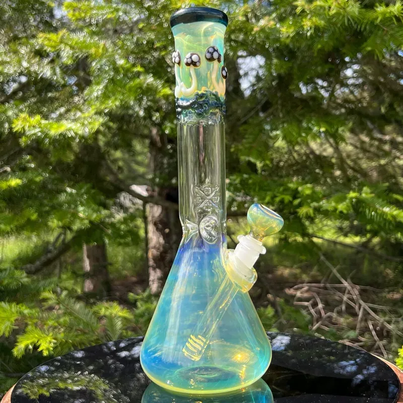 11″ Fumed Mushroom Beaker Bong