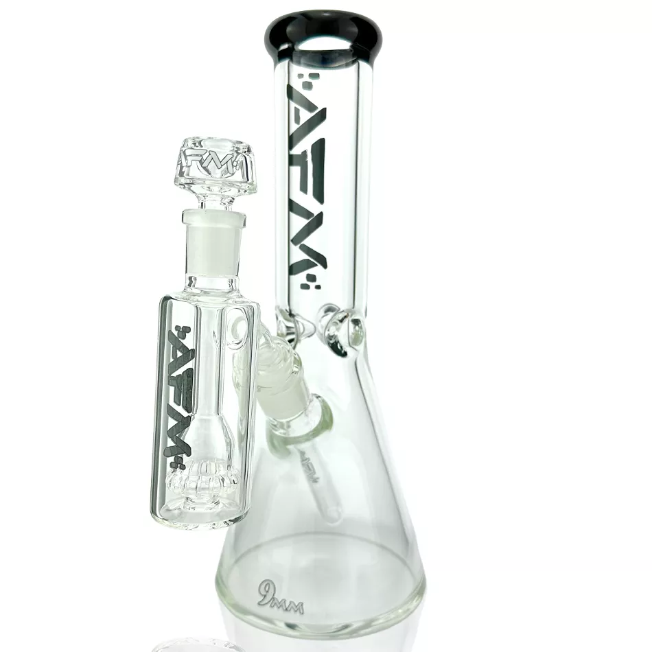 12 ” AFM Glass Candy Cane 9mm Glass Beaker Bong Set