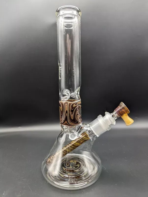12 ” Coffee Wig Wag Beaker – By Texas Hot Glass