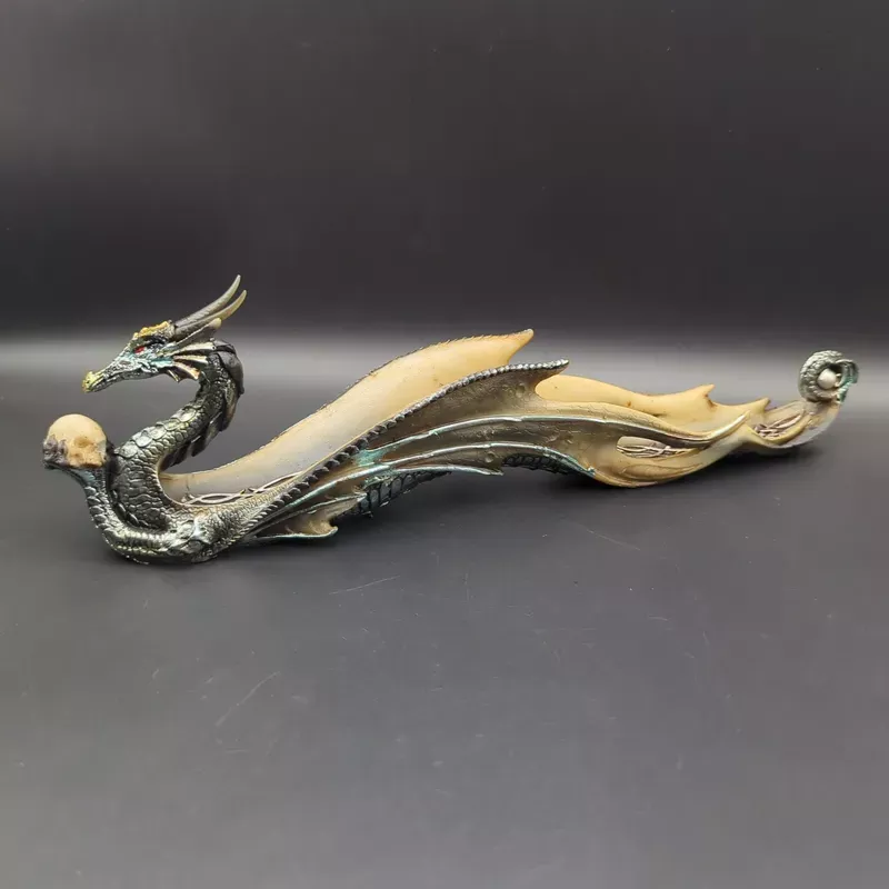 12 ” Dragon Holding Skull Incense Burner