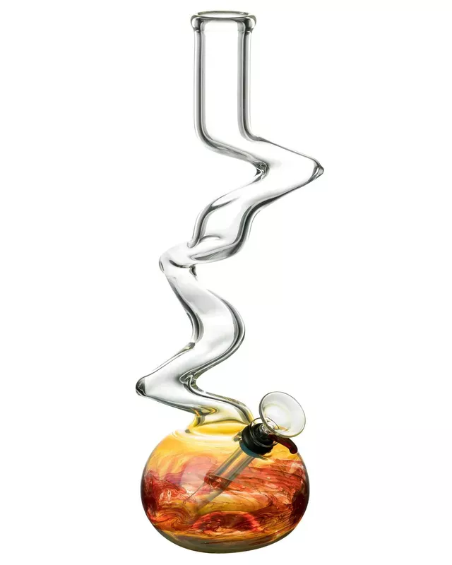 12 ” Raked Zig Zag Bubble Base Bong