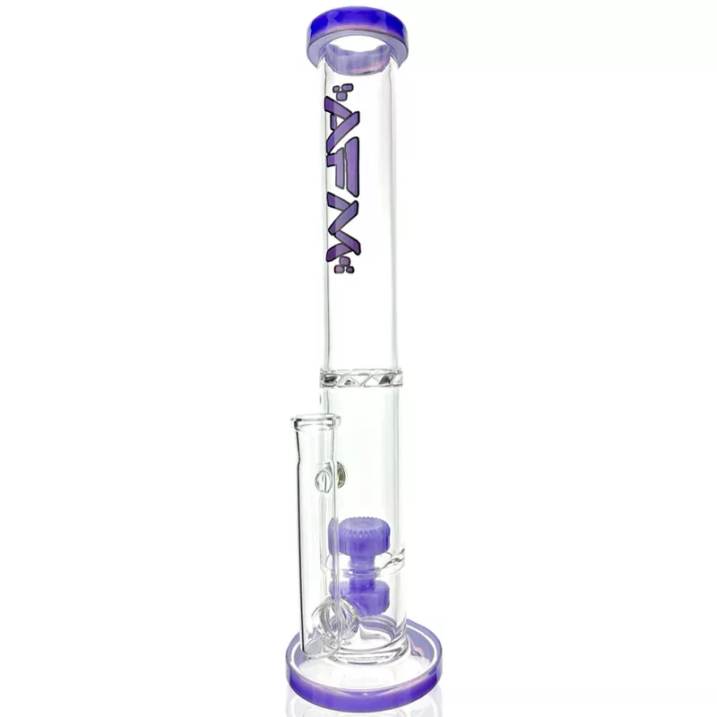 13 ” AFM Glass Double Puck Straight Tube Bong