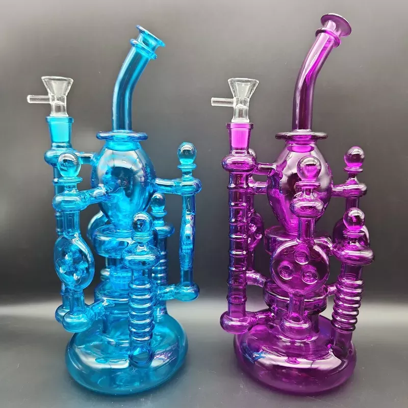 13 ” Full Color Swiss Castle Recycler Bong