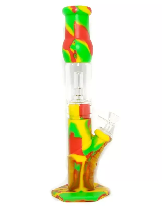 13 ” Silicone & Glass Water Pipe with Percs