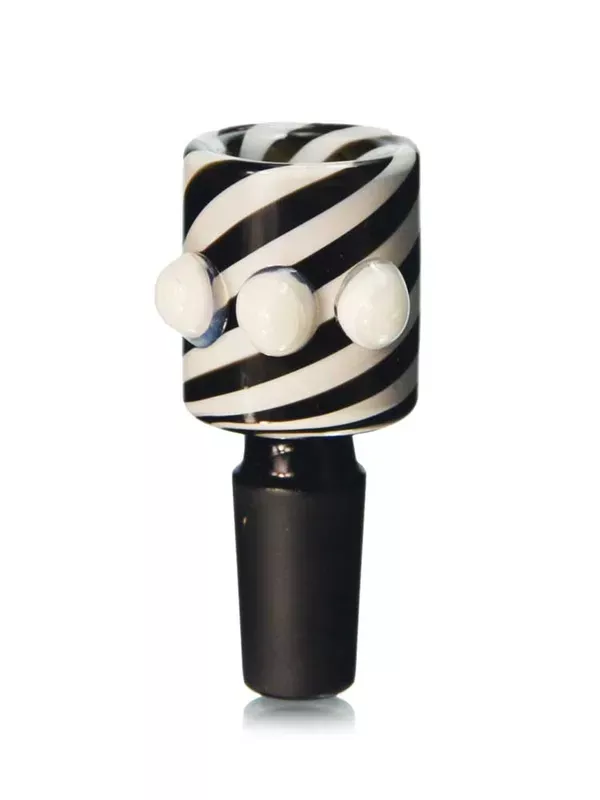 14mm Black And White Swirl Bowl Piece