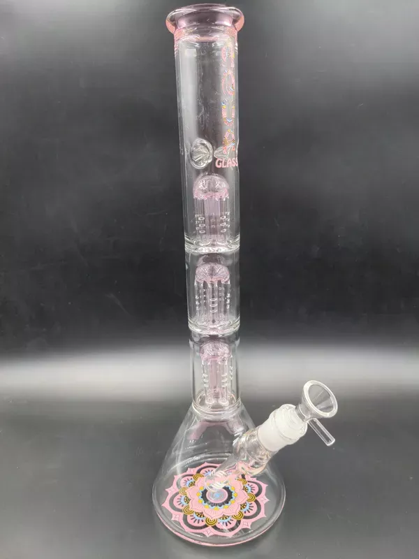 15 ” AQUA 5mm Triple Tree Beaker Bong