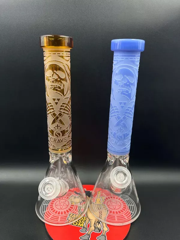 15 ” Crave Glass Sandblasted Reaper Beaker Bong: Elevate Your Smoking Ritual