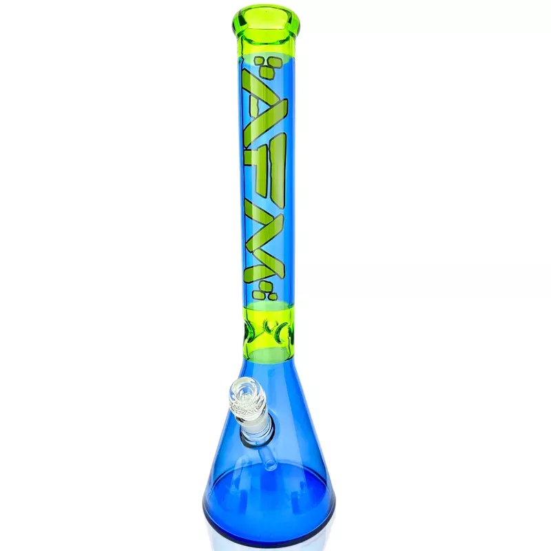 18 ” AFM Pulsar Color Glass Beaker Bong – Ink Blue/ Lime