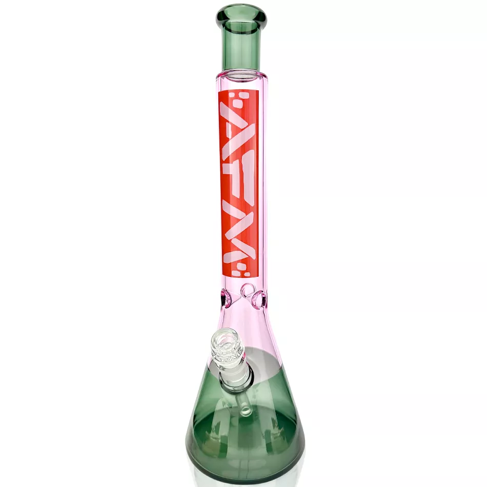 18 ” AFM Red Label Quasar Glass Beaker Bong – Pink/Smokey