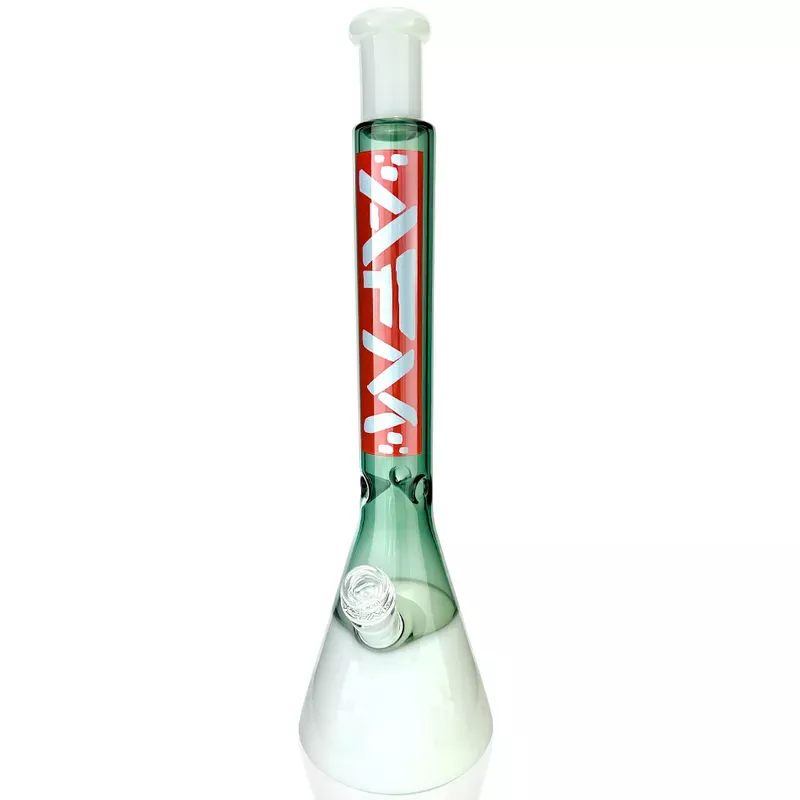 18″ AFM Red Label Quasar Glass Beaker Bong – Smokey/ Ivory