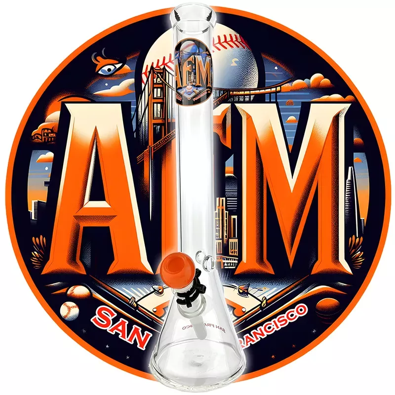 18 ” San Francisco Baseball 5mm Beaker Bong Bundle