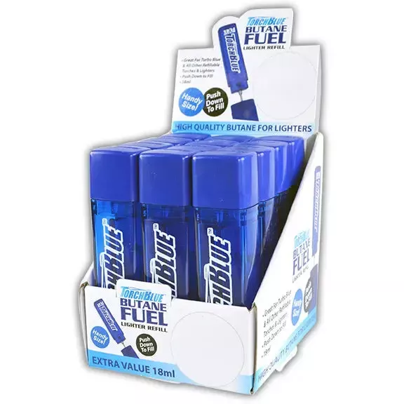 18ML Bulk Torch Blue Butane Refill – 12 Pieces Per Retail Ready Display 24701