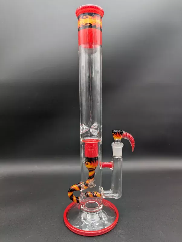 2K Glass Art Lava Wig Wag Incycler Tube 18 “