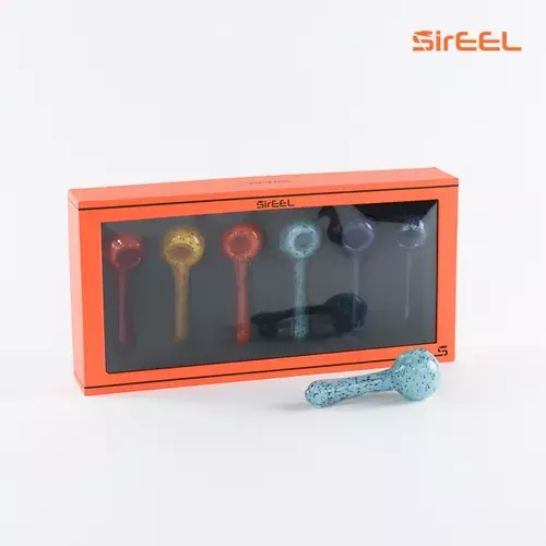 4.5″ SirEEL Melting Color Fritted Spoon Pipe | 6 Units | Assorted Colors | Retail Packaging