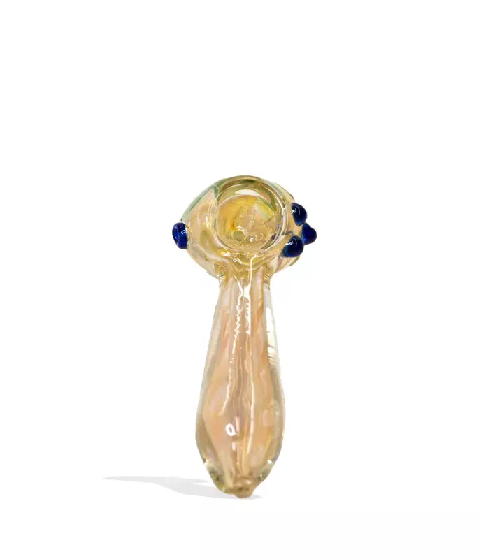 4 inch Gold Fumed Hand Pipe with Marbles