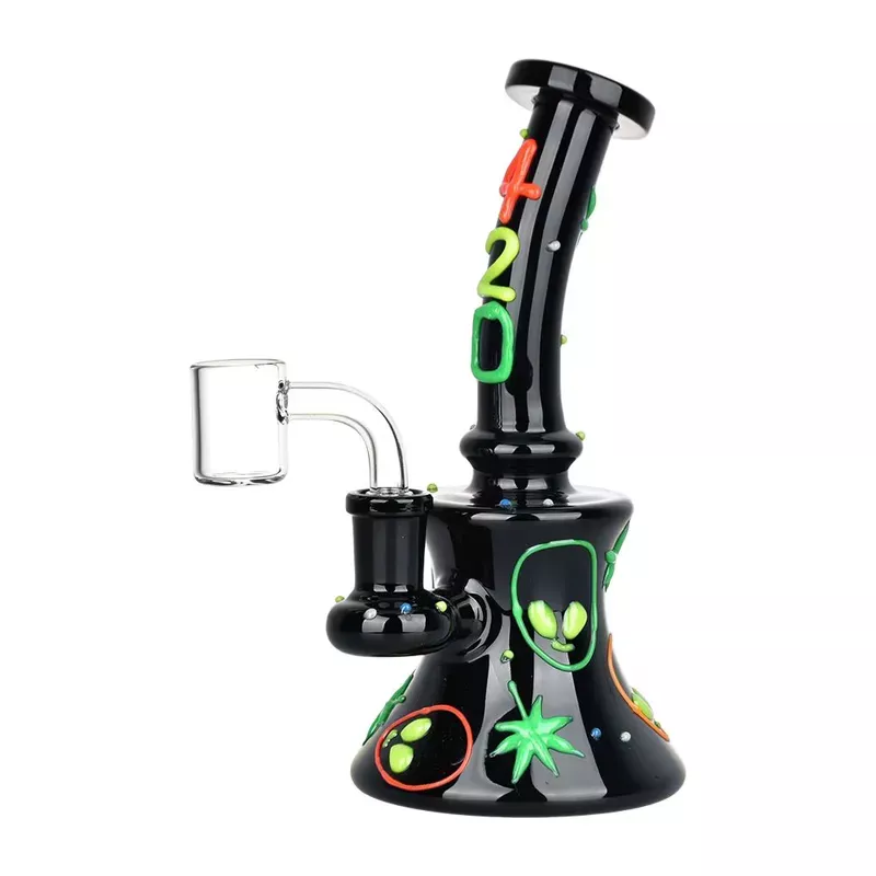 420 Alien Glow In The Dark Glass Dab Rig | 6.5 ” | 14mm F