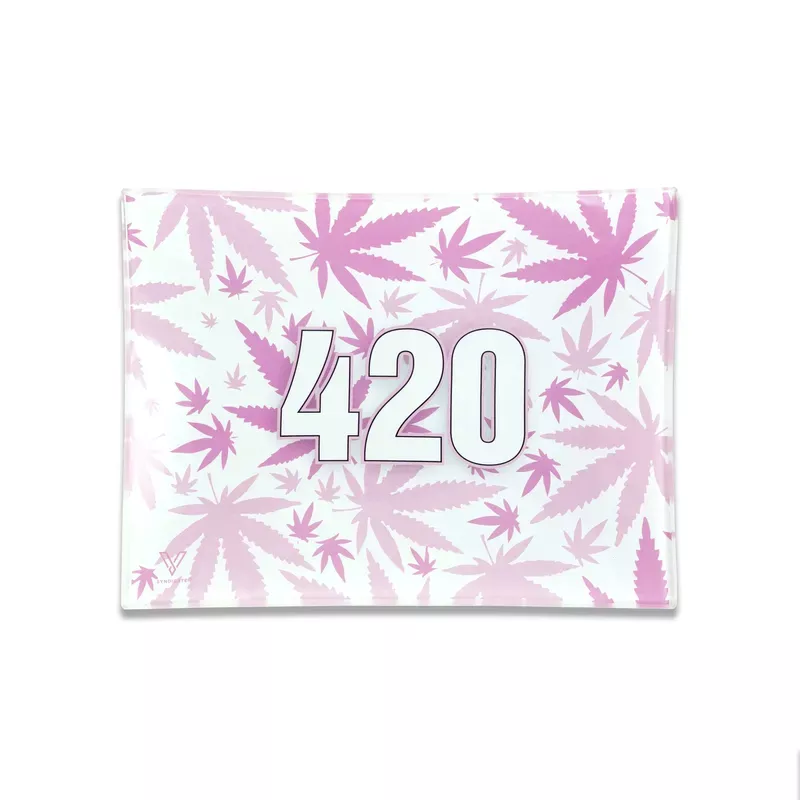 420 Pink Glass Rollin’ Tray
