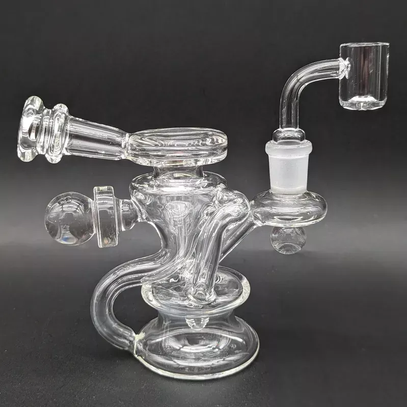 5 ” Clear Marble Recycler Dab Rig