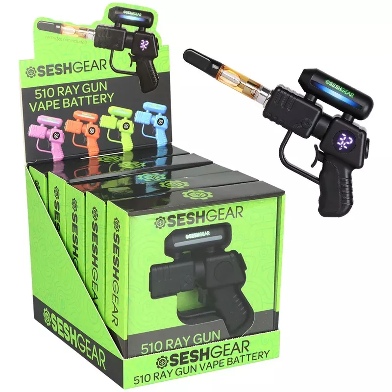 5CT DISPLAY – Seshgear 510 Ray Gun Variable Voltage Vaporizer – 500mAh / Assorted Colors