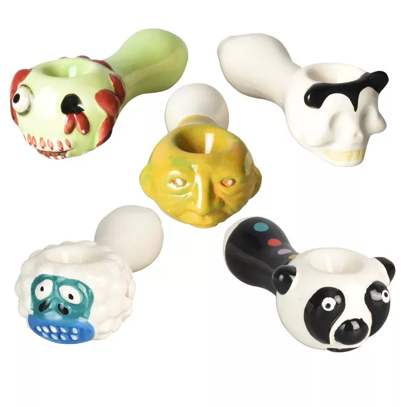 5PC SET- Ghoulish Creature Ceramic Hand Pipe -4.5 “/Asst Styles