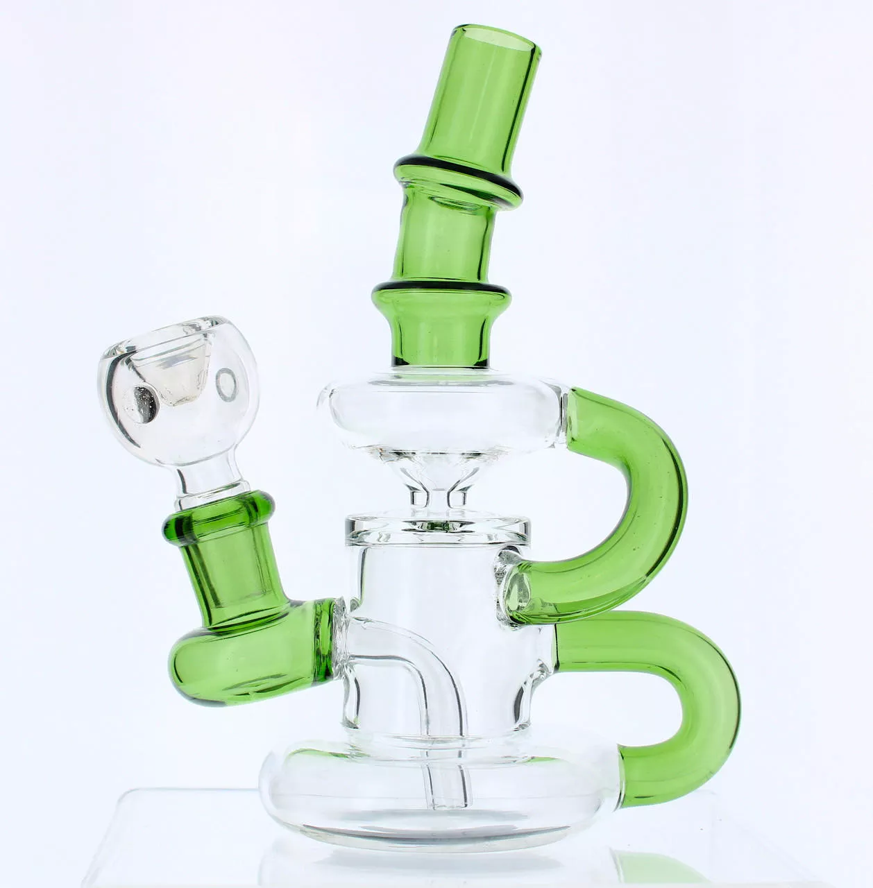 6″ Mini Klein Recycler Dab Rig with 14mm Male 90 Degree Banger 25mm Dia – Green