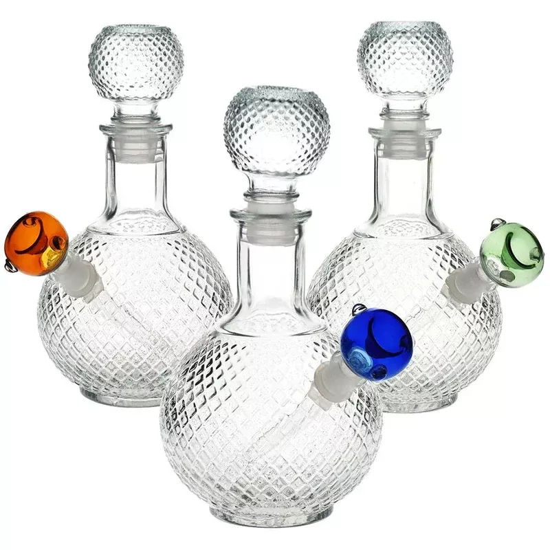 7.5″ Vintage Decanter Style Glass Water Pipe w/ Cap