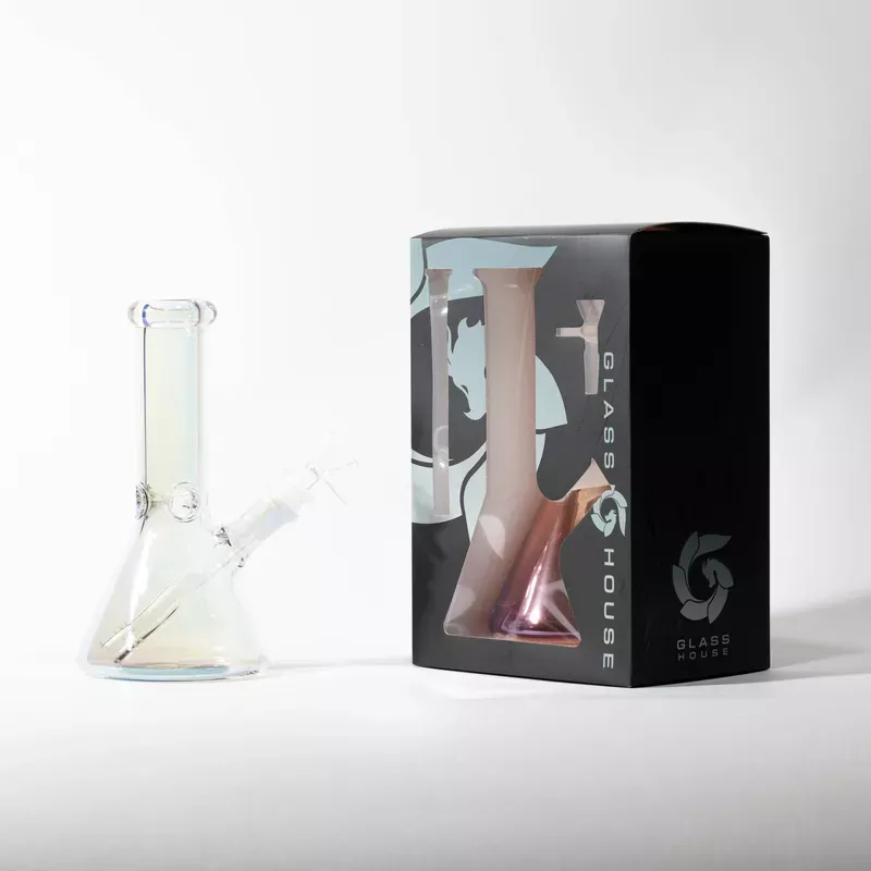 8 ” Clear Iridescent Mini Beaker