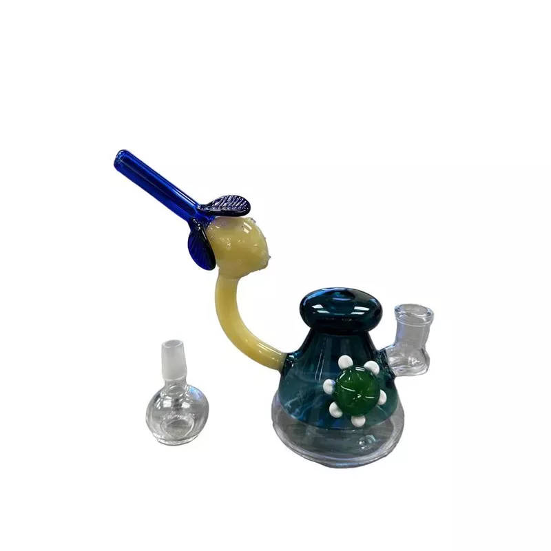 8 ” Pineapple Telescope Water Pipe w/ External Flower Accent – (1 Count)