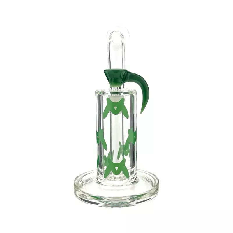 9 ” X 7 Mm One Of One Green Bat Type Bubbler Laidback Neck