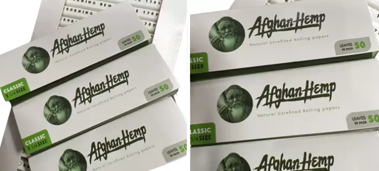 Afghan Hemp All Natural Rolling Papers 1 1/4 Size (6 Pack)