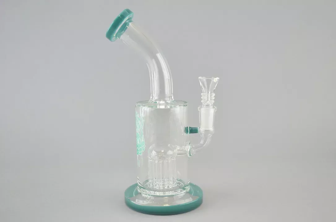 AFM – 8 Arm Bubbler w/ 14mm Female Joint & Slide – Teal