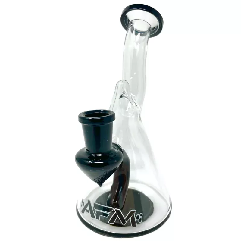 AFM Glass 6 ” Glass Dab Rig w/ Fixed Diffused Downstem – Black