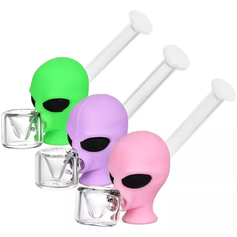 Alien Head Hand Pipe | 5 ” | Assorted Colors | 5ct Bundle