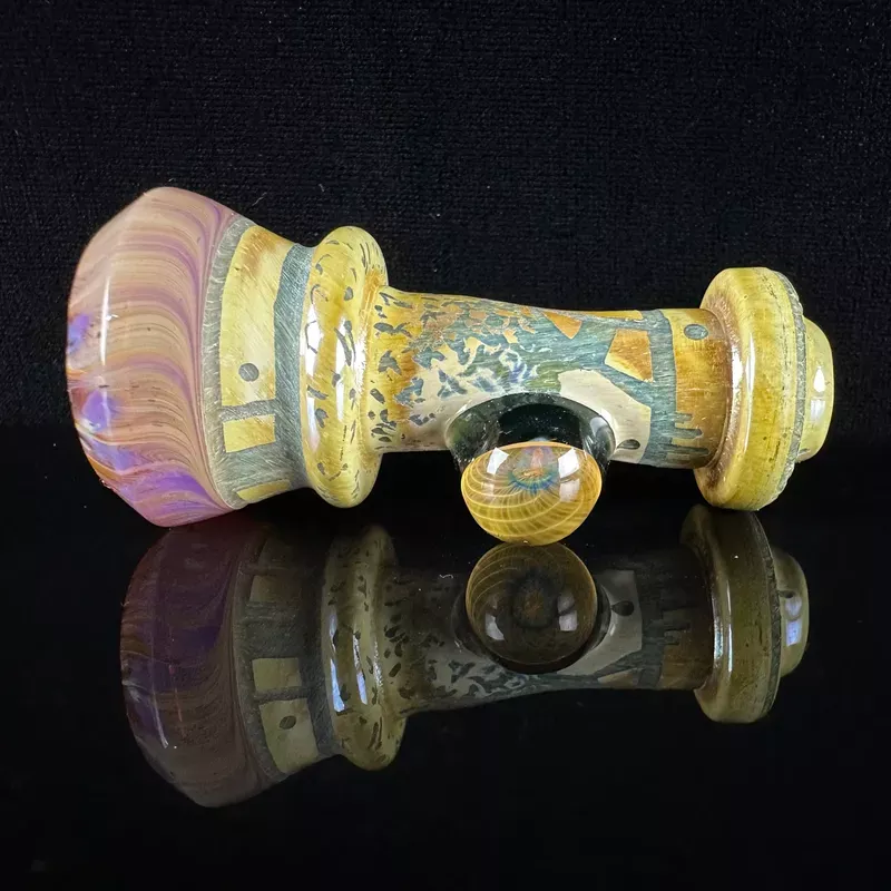 “Amber Purple ” Handcarved Chillum by Corey Clark