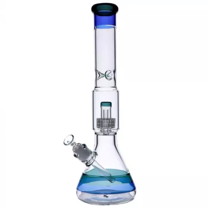 Beaker Base Ice Bong with Drum Perc | 15.7 Inch
