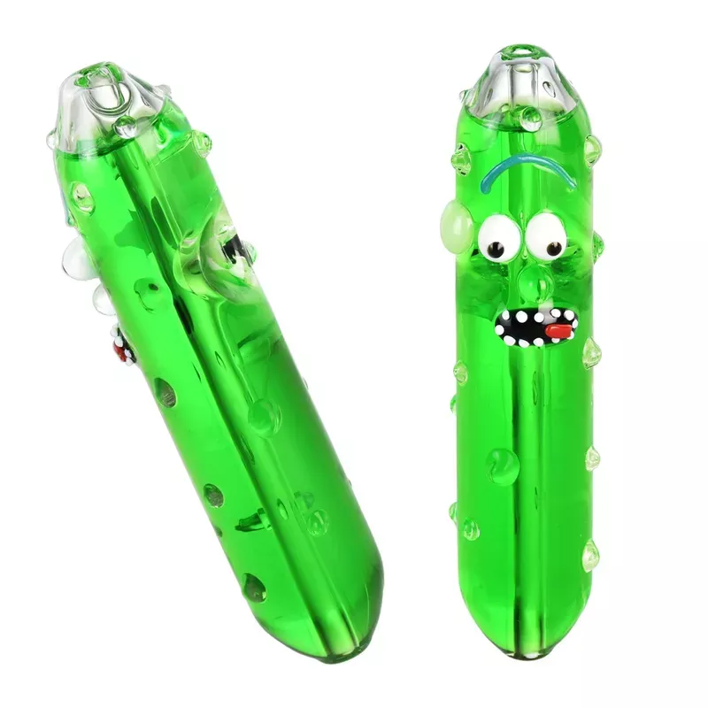 Bewildered Pickle Glycerin Glass Hand Pipe | 4.75 ” | Colors Vary