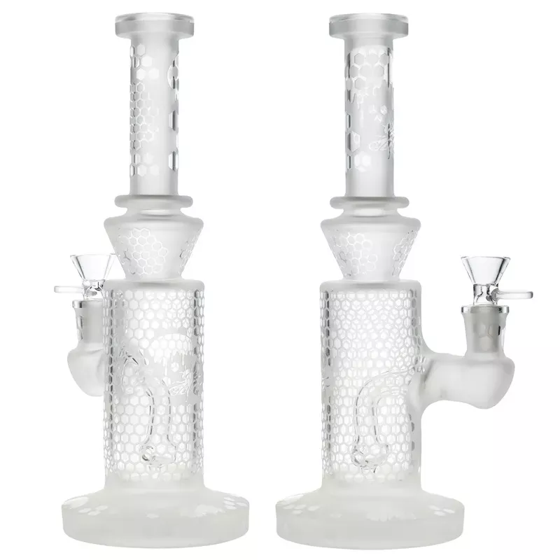 BIIGO Frosted Hive Hitter Water Pipe | 10 ” | 14mm F