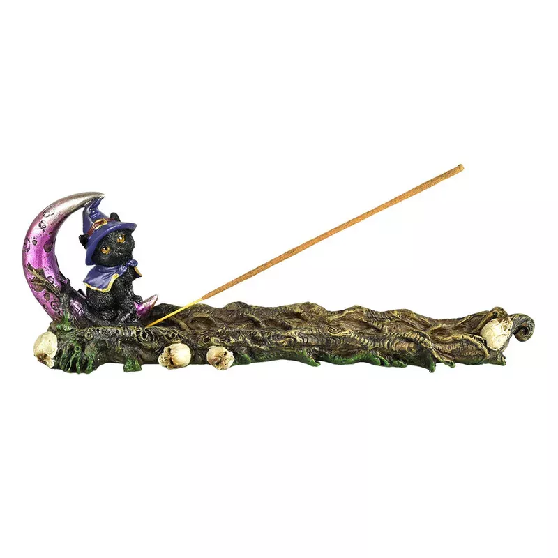 Black Magic Cat Polyresin Incense Burner – 11.5 “