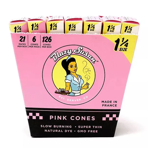 Blazy Susan – 1.25 Pre Rolled Pink Cones – 21 Pack Box