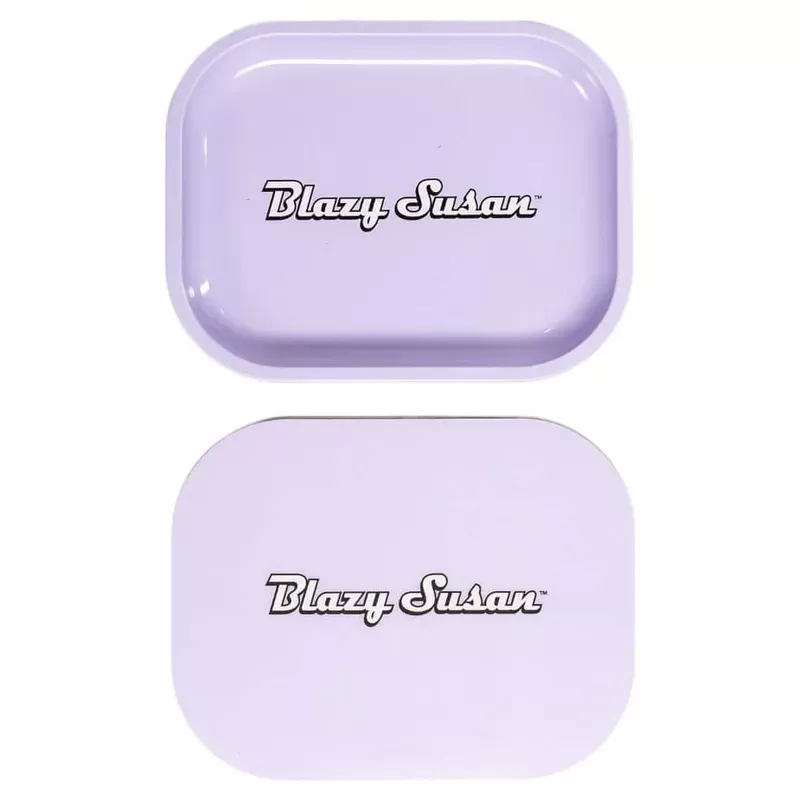 Blazy Susan Small Rolling Tray with Lid – Classic Purple