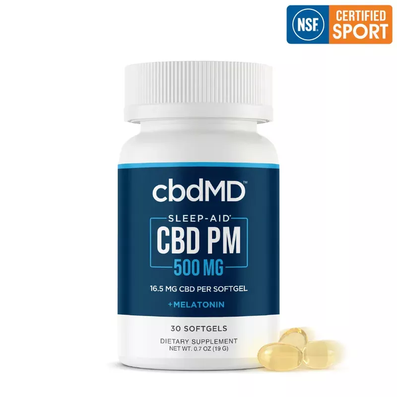 Broad Spectrum CBD NSF PM Sleep Softgel Capsules – 500MG, 30ct